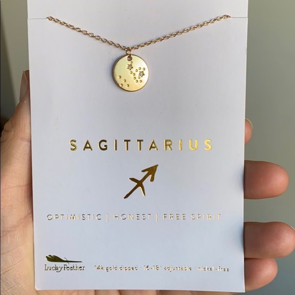 Sagittarius gold plated necklace NWT